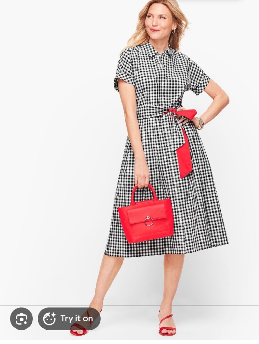 Talbots Gingham Shirt Dress, 10